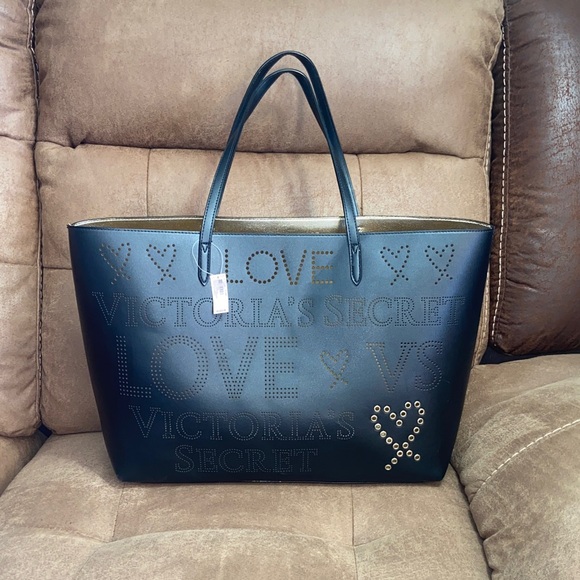 Victoria's Secret Handbags - Victoria's Secret Embossed Black Tote